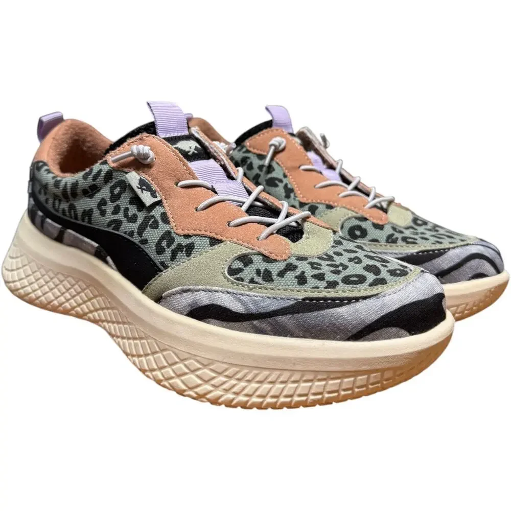 ROCKET DOG Gravel Women's 7.5 Sneakers Olive Black Leopard Zebra Shoes